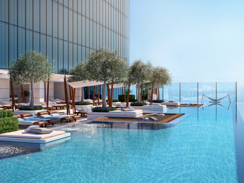 Гостиничный девелопер добавляет, что проектом предусмотрен самый длинный пейзажный бассейн в эмиратах и 11 ресторанов