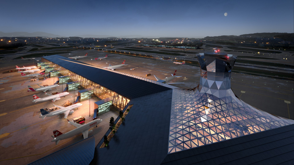 Будущий док в аэропорту Цюриха «установит новые стандарты устойчивой архитектуры»