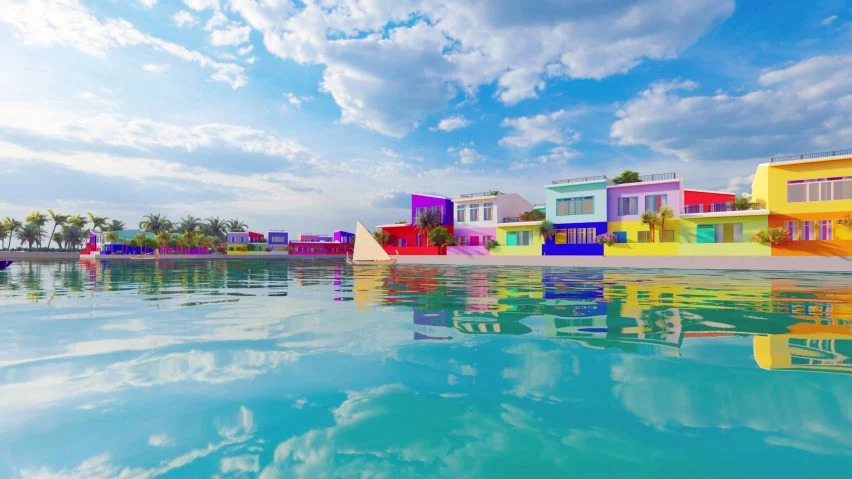 Проект Maldives Floating City рассчитан на 5000 малоэтажных плавучих домов, расположенных в лагуне площадью 200 гектаров в Индийском океане